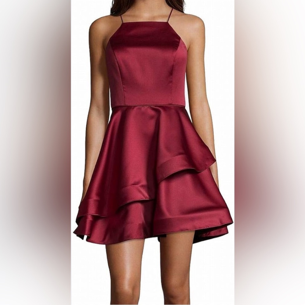 Betsy & Adam spaghetti strap burgundy dress, size 2
